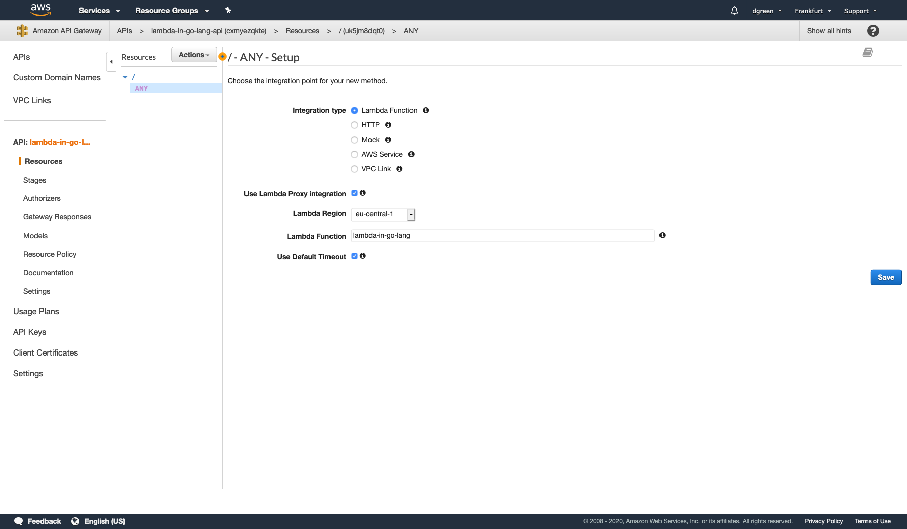 setup lambda function