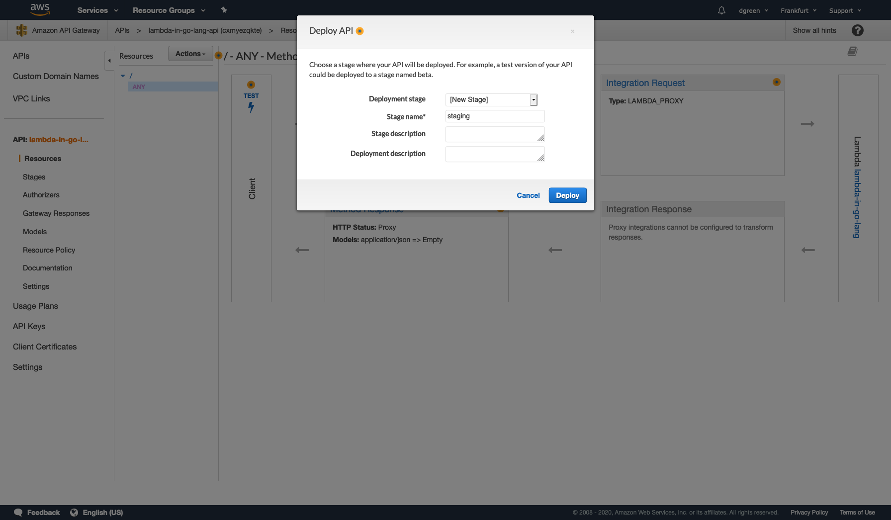 deploy aws lambda